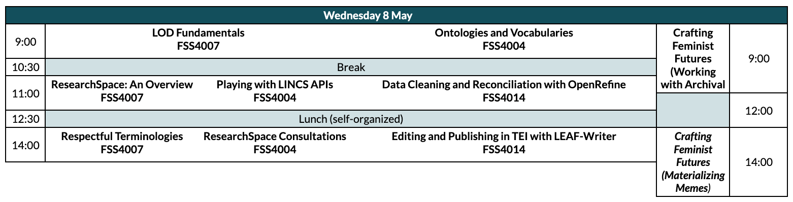 Schedule. Hear the machine readable version linked above